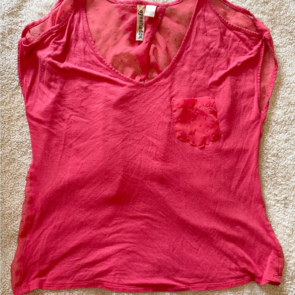 Eyeshadow Vibrant Pink Top with Pocket